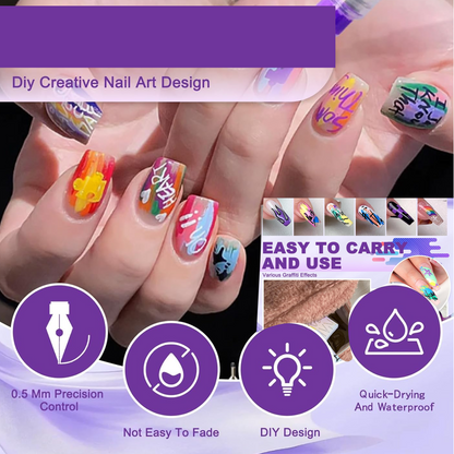 Nail Art Point Pen and Set Used by Women's for Their Fashion Purposes (Pack of 5Pcs)