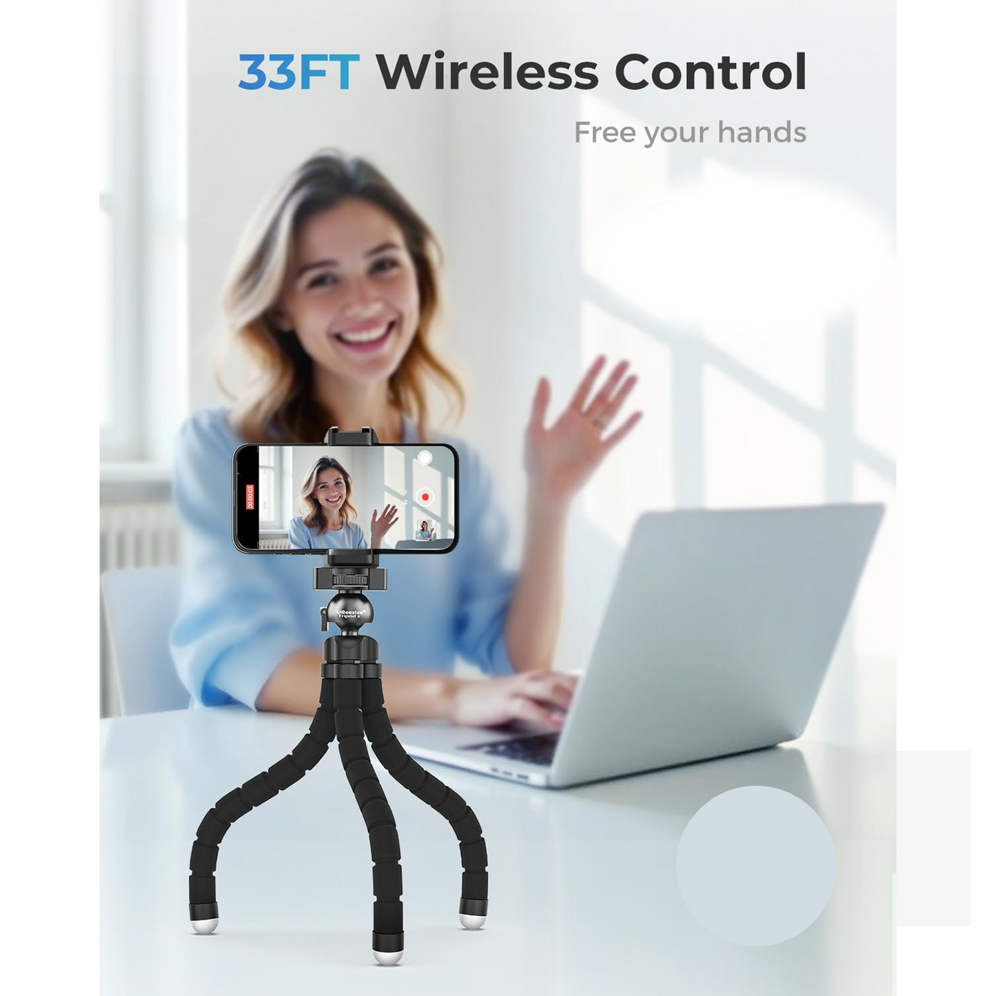 Flexible Mini Tripod Stand with Adjustable Mobile Holder