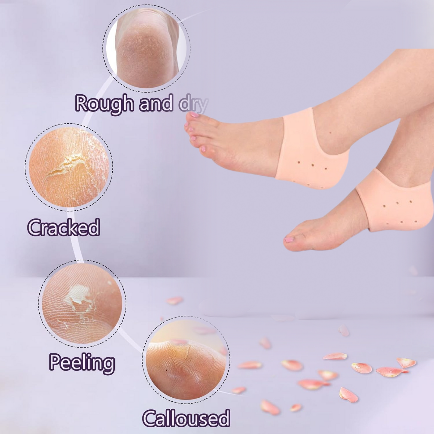 Anti Crack Silicone Half Gel Heel And Foot Protector Moisturizing Socks