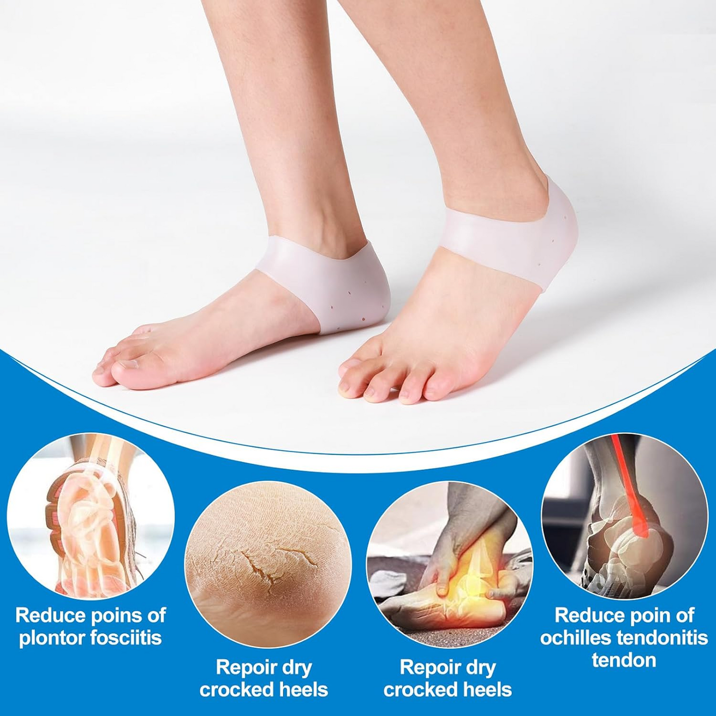 Anti Crack Silicone Half Gel Heel And Foot Protector Moisturizing Socks