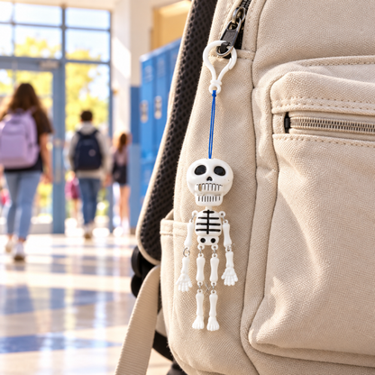 Skeleton Doll Keychain – Fun Hanging Clip-On Bag Charm showcase