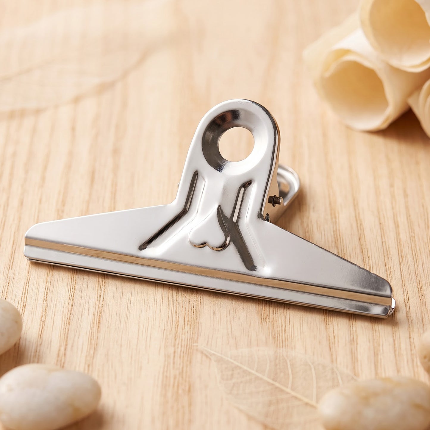 Metal paper binder clip view 4