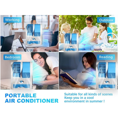 Dual Bladeless Mini Air Conditioner with USB Cooling & Fragrance Fan