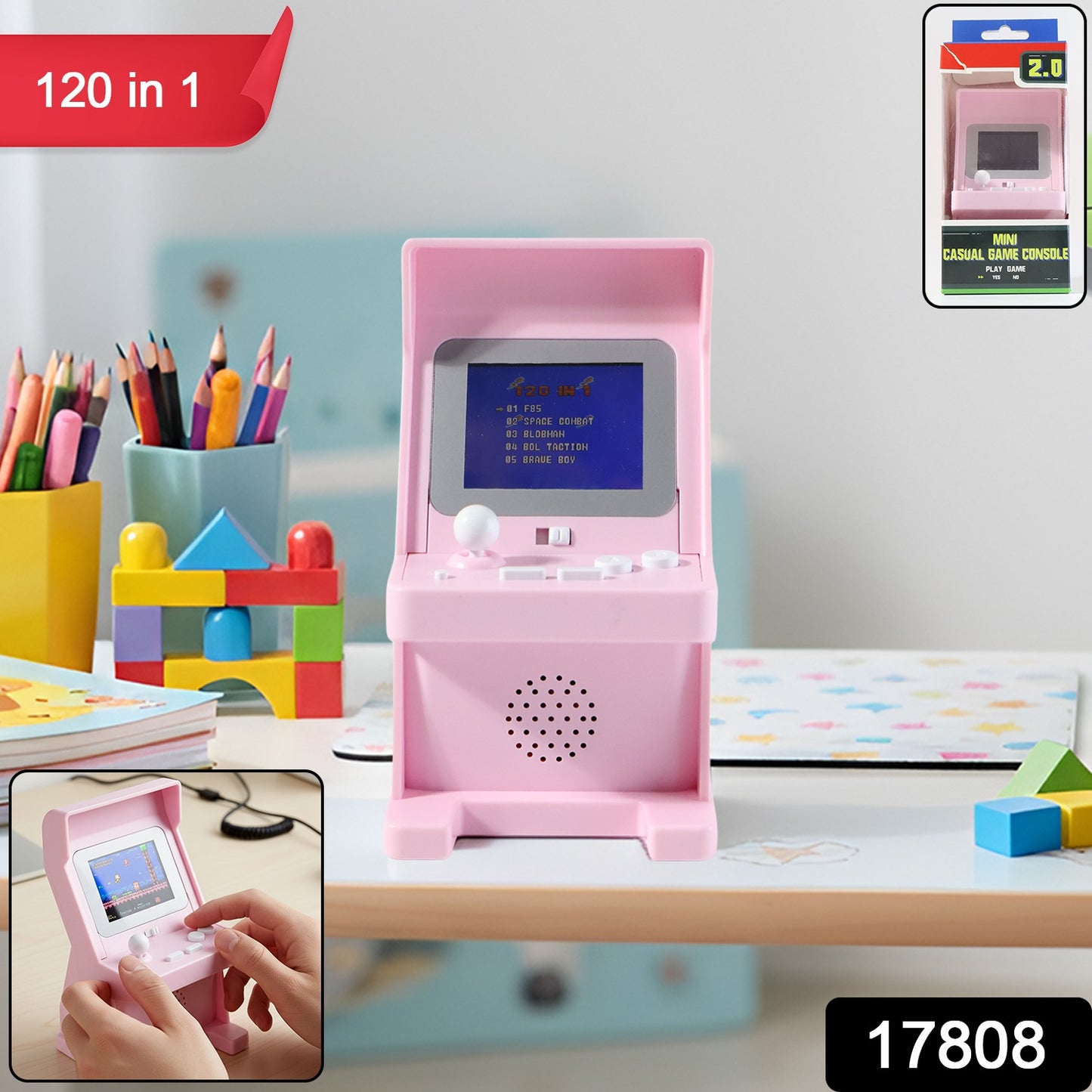 Mini Retro Arcade Gaming Console with 120 Built-In Classic Games