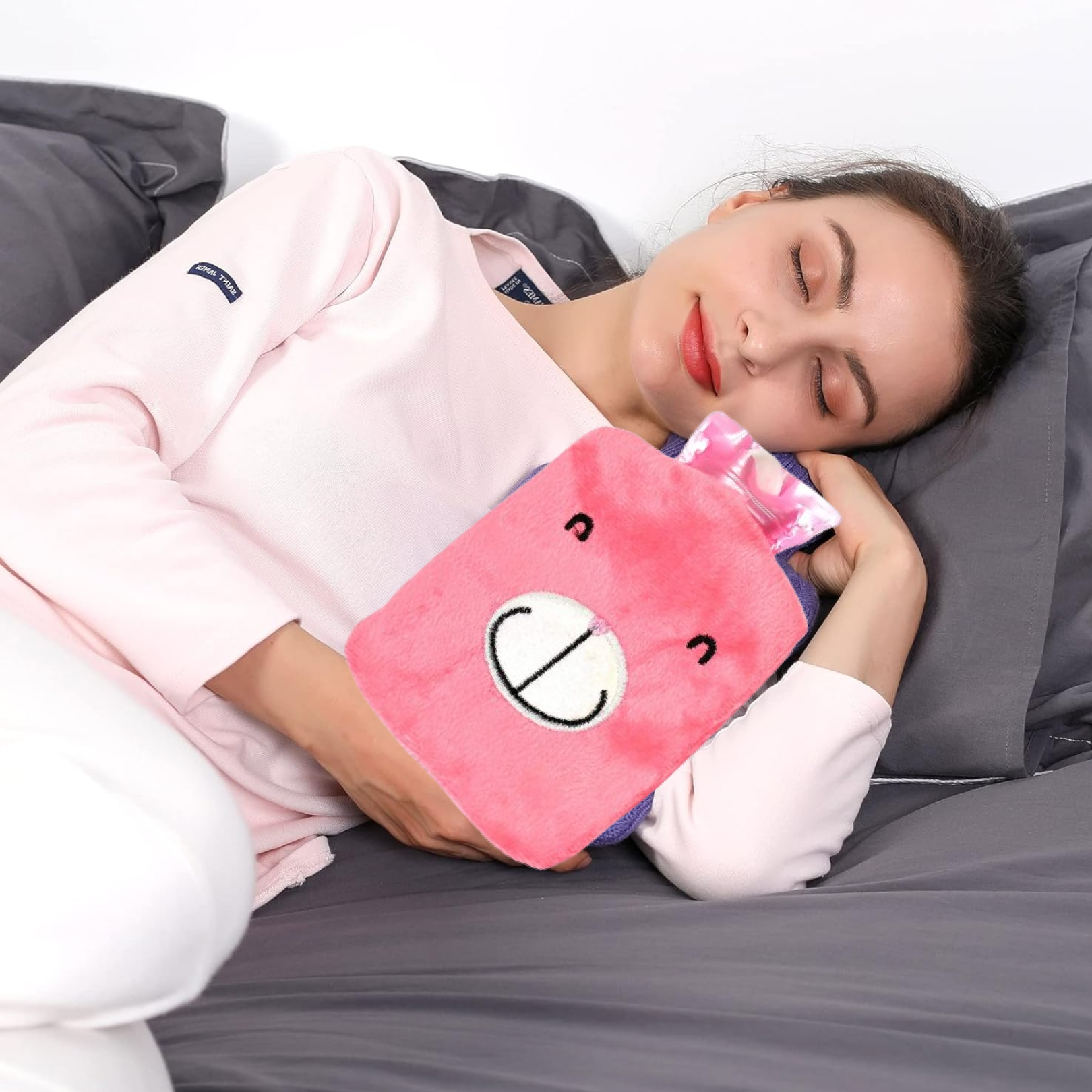 Pink Hot Water Bag with Cover – Relief for Neck, Shoulders Cramps