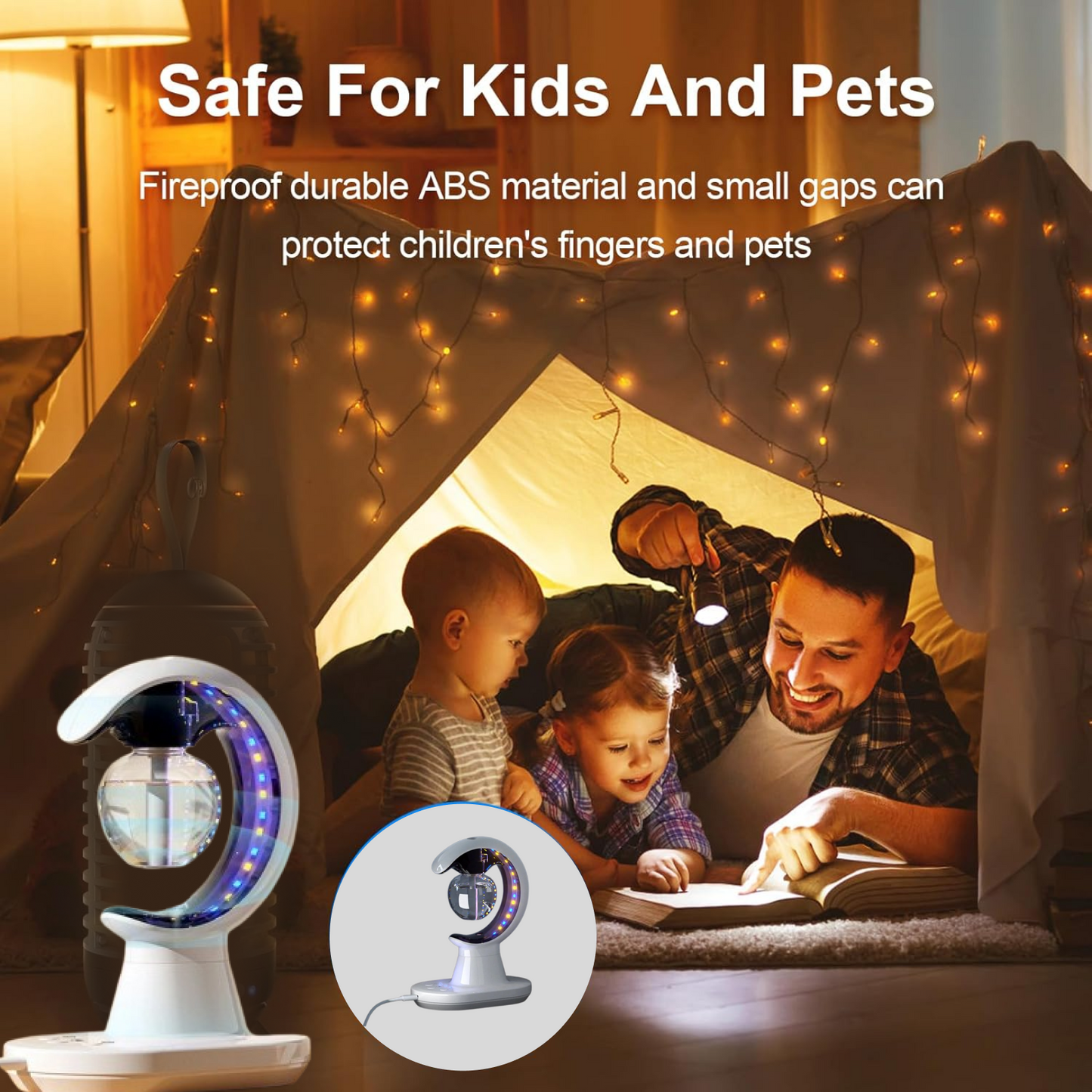 3-in-1 LED Lamp with Humidifier and Mosquito Repellent (1 Pc)