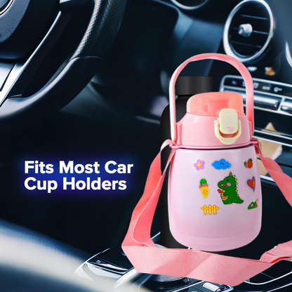 Customize Stainless Steel Vacuum Insulated Water Bottle with Handle & Sticker (700 ML)