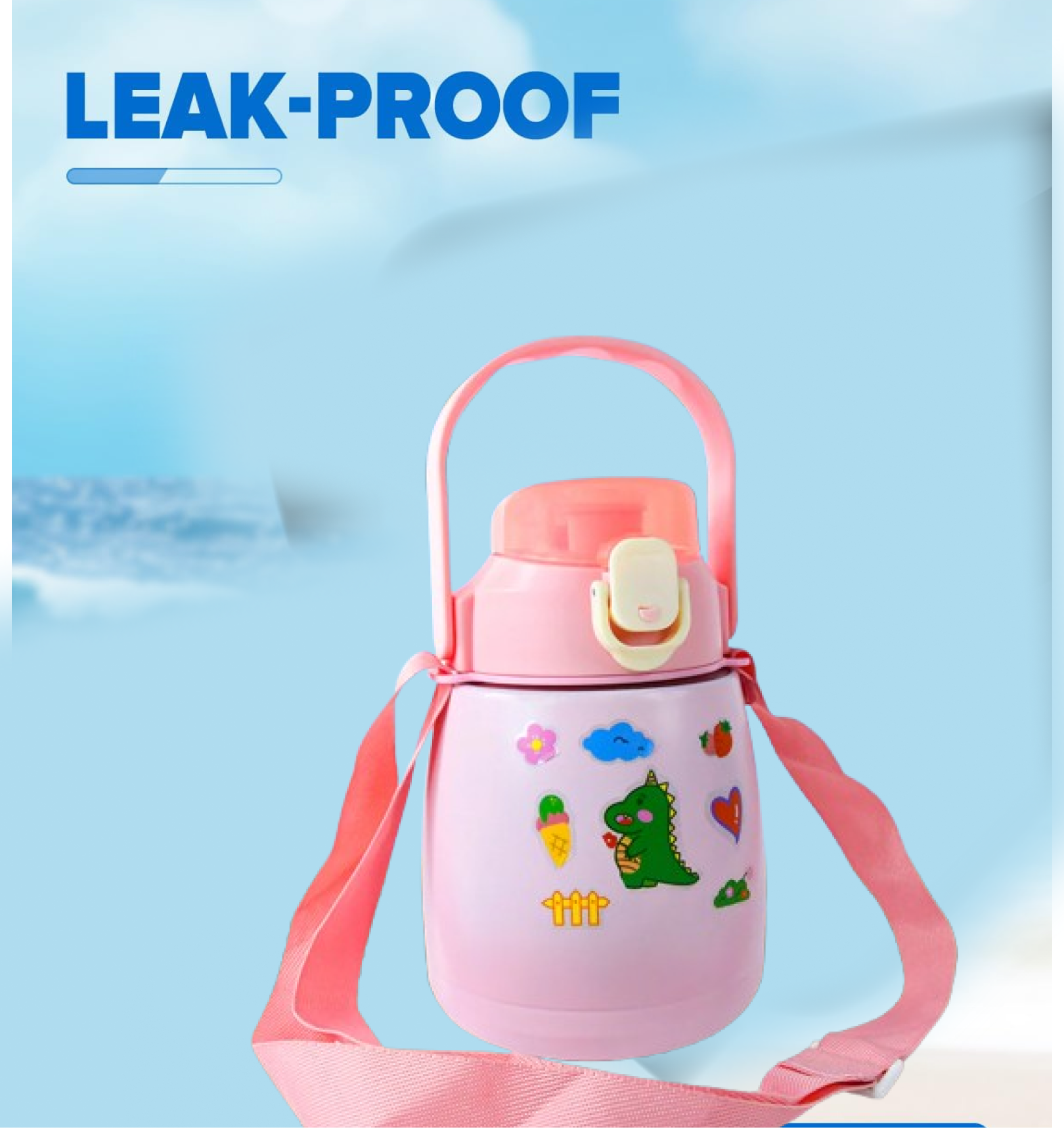 Customize Stainless Steel Vacuum Insulated Water Bottle with Handle & Sticker (700 ML)