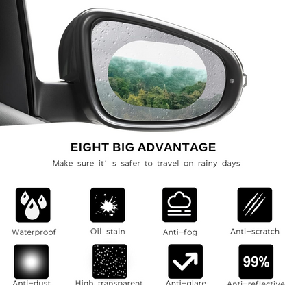 Car Mirror Anti Fog Film Rearview Side Mirror Waterproof Clear Film (1 Pc)