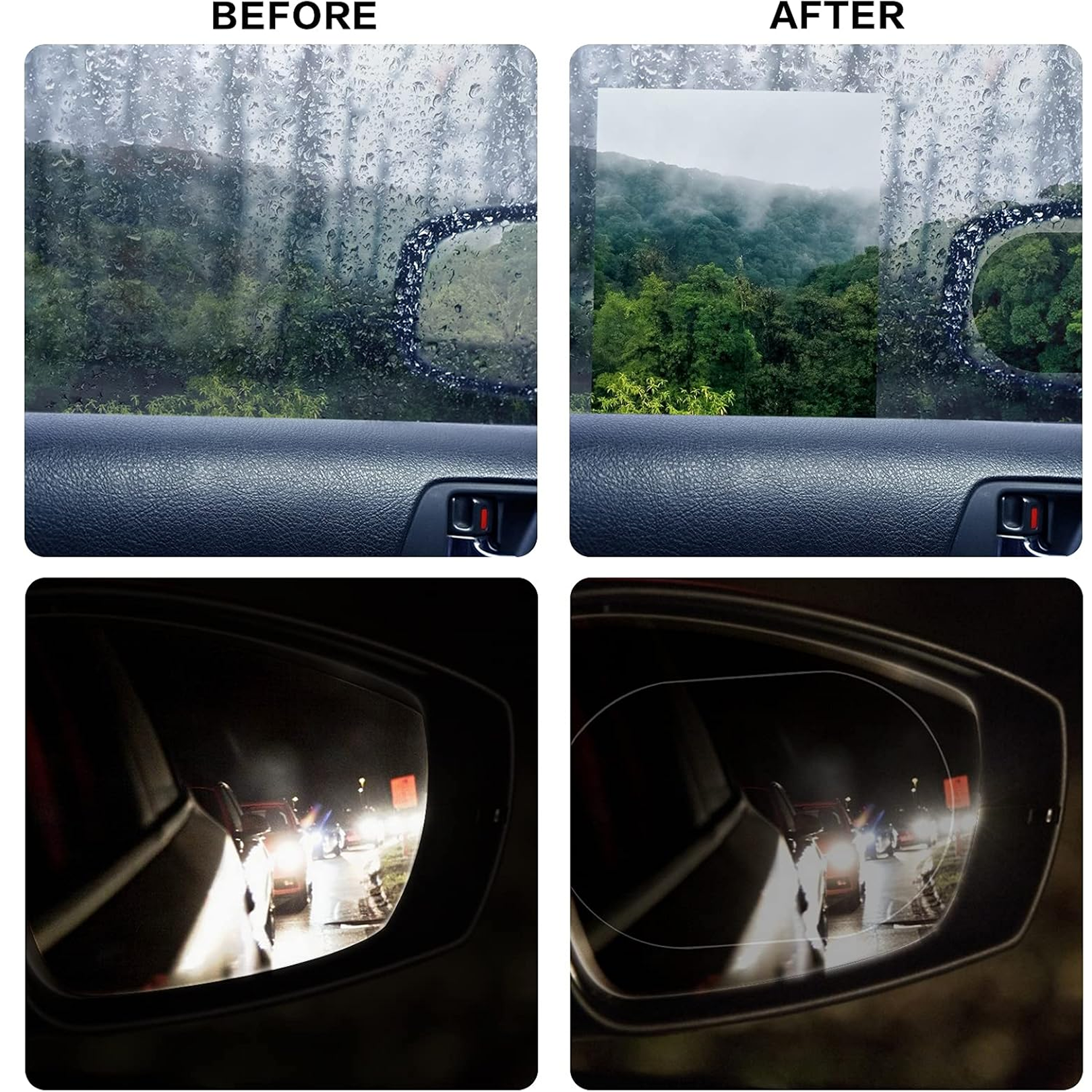 Car Mirror Anti Fog Film Rearview Side Mirror Waterproof Clear Film (1 Pc)