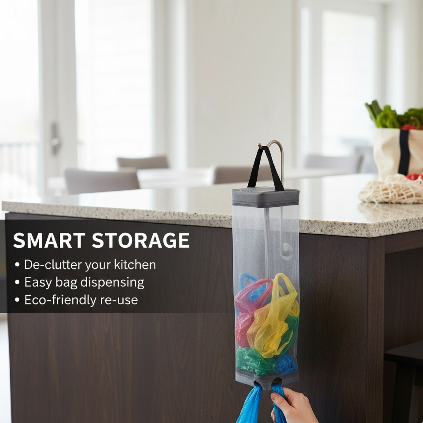 Hanging Waste Bag Holder – Large Capacity Garbage Storage with Sturdy Handle for Home, Kitchen & Restaurant (1 Pc)