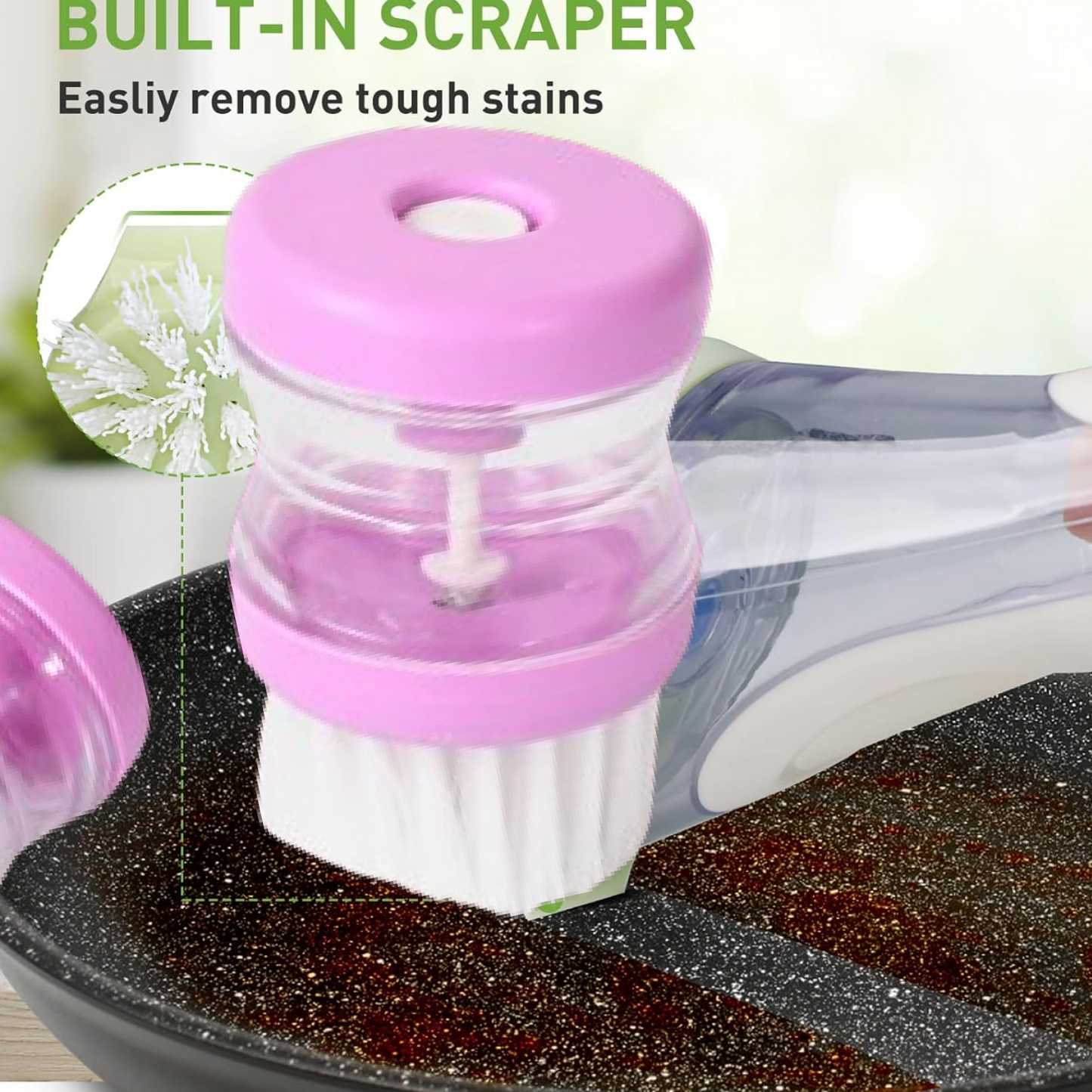 159 પ્લાસ્ટિક વૉશ બેસિન બ્રશ ક્લીનર વિથ લિક્વિડ સોપ ડિસ્પેન્સર (મલ્ટીકલર)