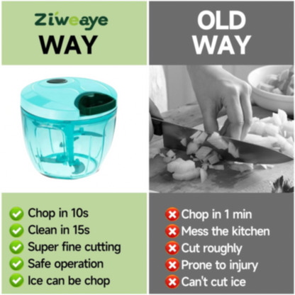 Manual Stainless Steel Vegetable Chopper – Compact, Extra Sharp with 5 Blades