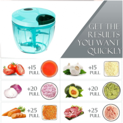 Manual Stainless Steel Vegetable Chopper – Compact, Extra Sharp with 5 Blades