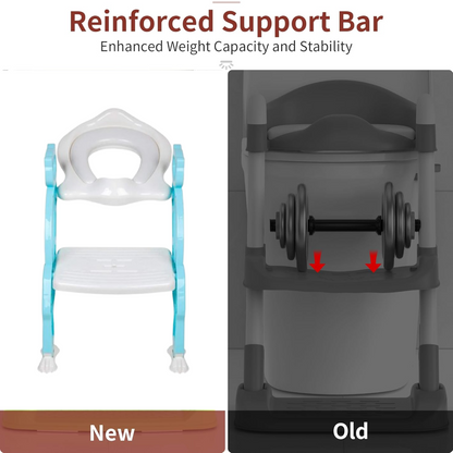 2 इन 1 पॉटी ट्रेनिंग टॉयलेट सीट स्टेप स्टूल सीढ़ी के साथ टॉडलर्स के लिए