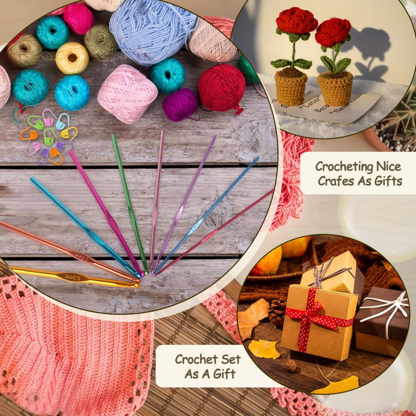 Aluminium Multicolor Knitting Needles, Crochet Kit (12 Pcs Set)