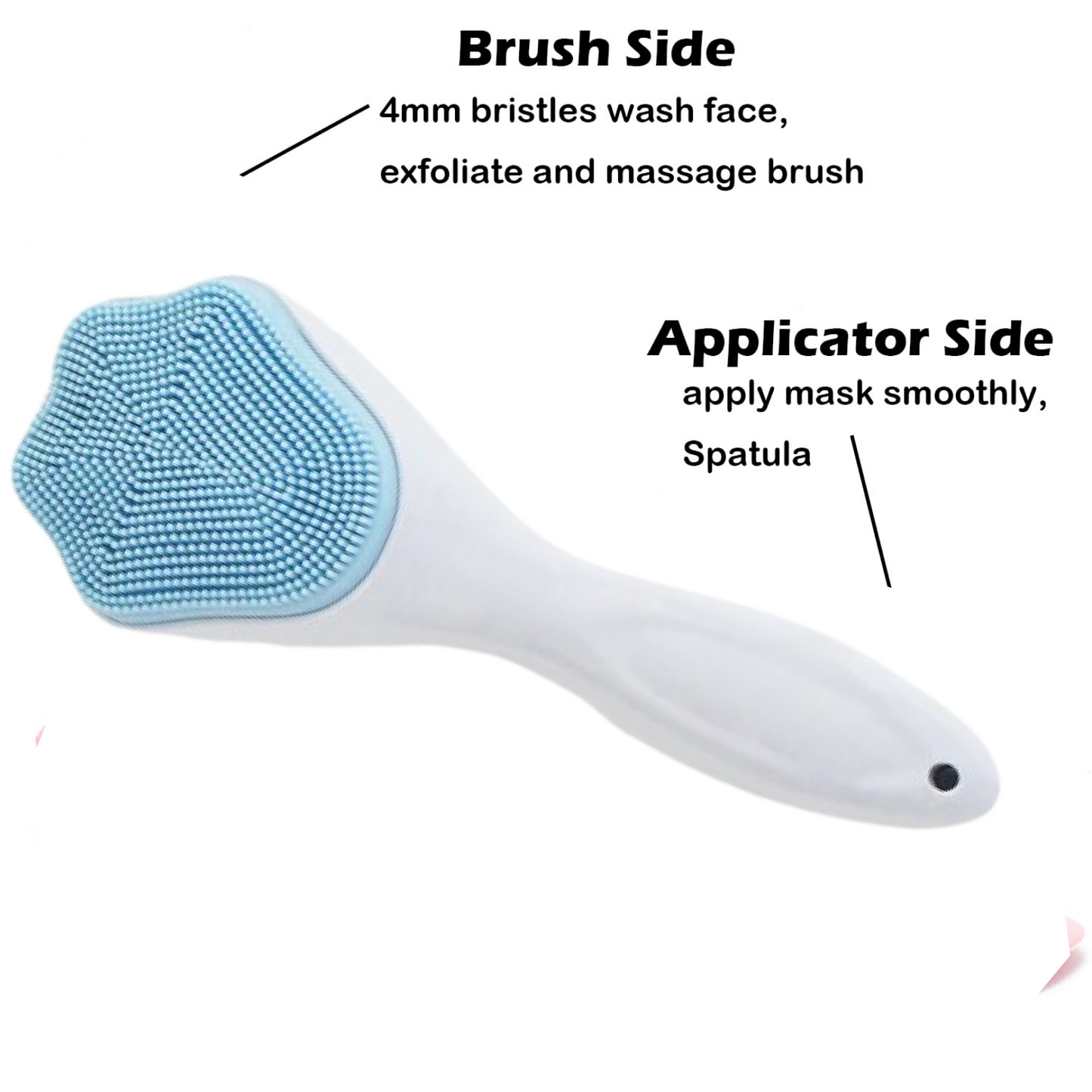 Silicone Face Scrubber Exfoliating Brush, Manual Handheld Facial Cleansing Brush (1 Pc)