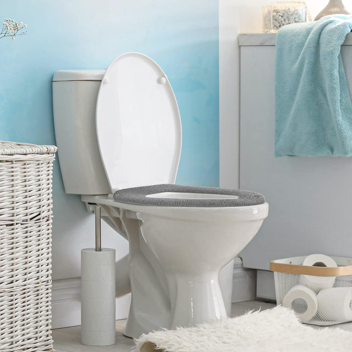 सर्दियों में आरामदायक सॉफ्ट टॉयलेट सीट मैट कवर पैड कुशन आलीशान