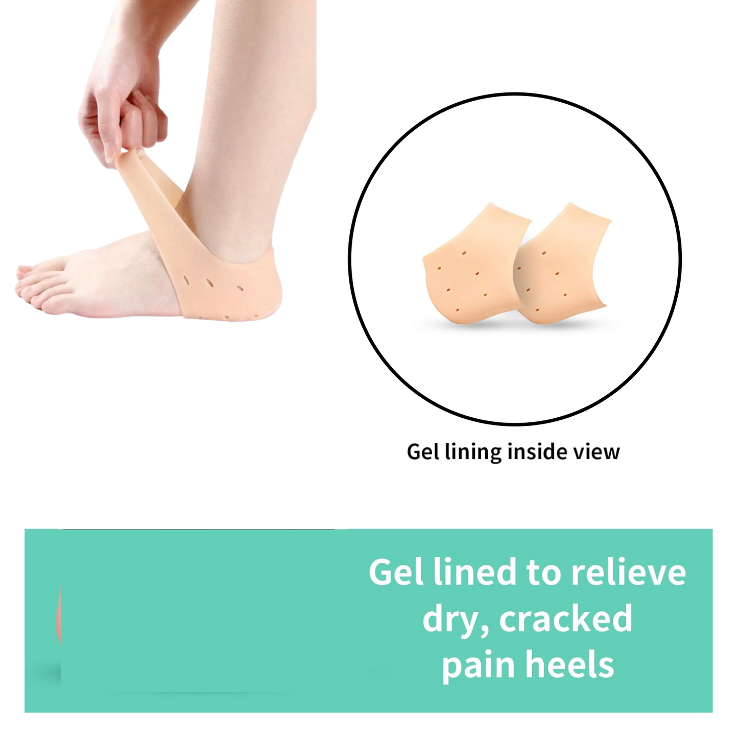 एंटी क्रैक सिलिकॉन जेल हील मॉइस्चराइजिंग सॉक्स पैरों की देखभाल के लिए पुरुषों महिलाओं के लिए (ढीला पैक)