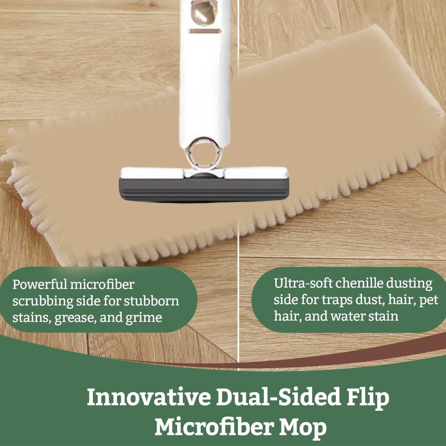 पोर्टेबल सेल्फ-स्क्वीज़ शॉर्ट मॉप, मिनी हैंड वॉश-फ़्री मज़बूत अवशोषक मॉप 1 कॉटन हेड के साथ, बाथरूम किचन टेबल के लिए सफाई स्पंज