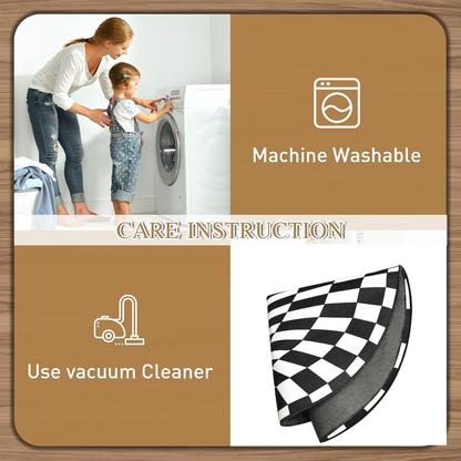 3D Space Round Carpet, Floor Mat Non-Woven Doormat (1 Pc / 78 Cm)