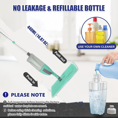 0802 ક્લિનિંગ 360 ડિગ્રી હેલ્ધી સ્પ્રે મોપ રિમૂવેબલ વૉશેબલ ક્લિનિંગ પૅડ સાથે