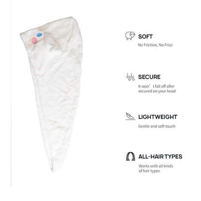Premium Soft Microfiber Hair Drying Towel Wrap with Button (1 Pc)