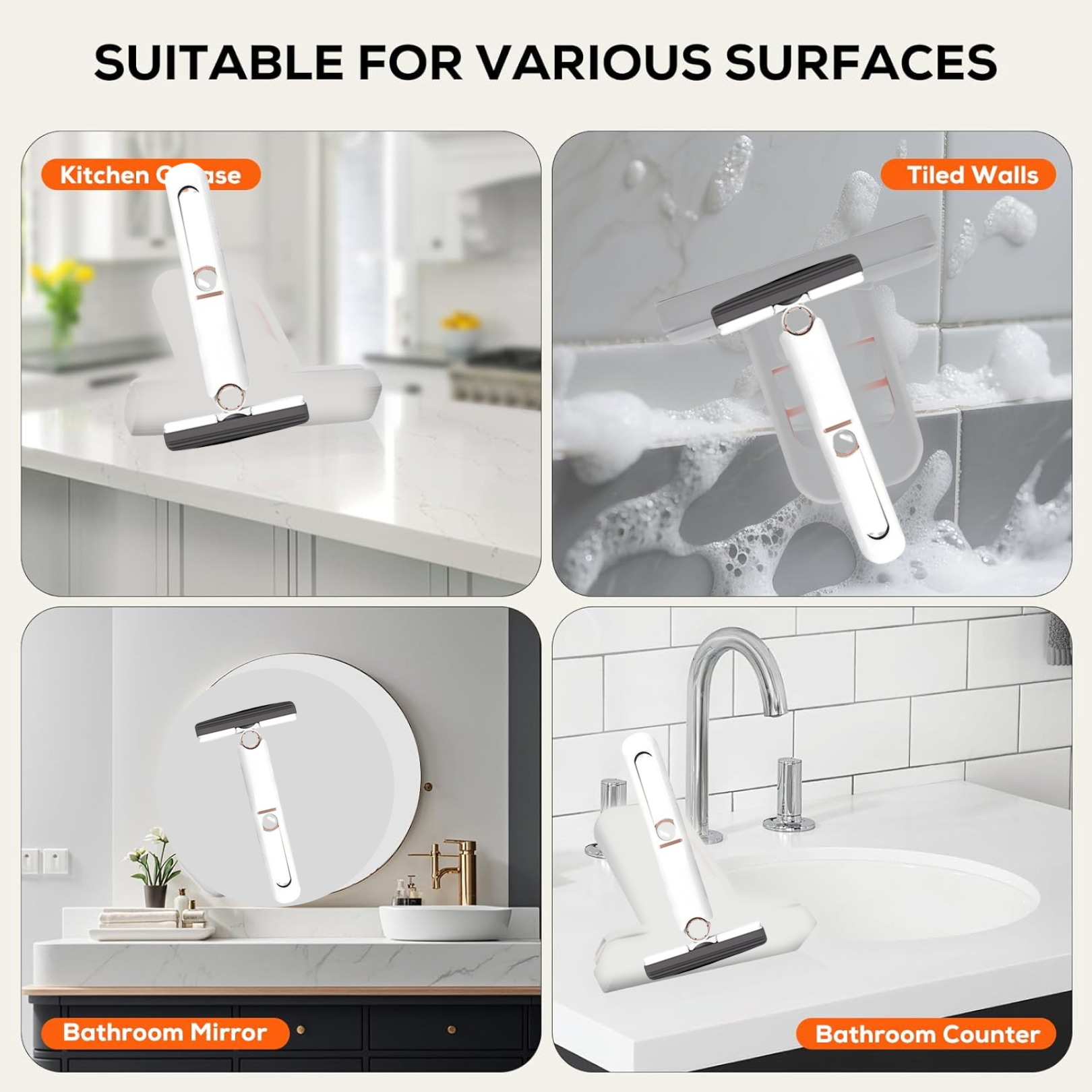 पोर्टेबल सेल्फ-स्क्वीज़ शॉर्ट मॉप, मिनी हैंड वॉश-फ़्री मज़बूत अवशोषक मॉप 1 कॉटन हेड के साथ, बाथरूम किचन टेबल के लिए सफाई स्पंज