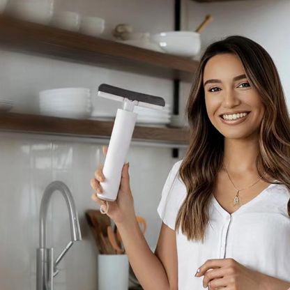 पोर्टेबल सेल्फ-स्क्वीज़ शॉर्ट मॉप, मिनी हैंड वॉश-फ़्री मज़बूत अवशोषक मॉप 1 कॉटन हेड के साथ, बाथरूम किचन टेबल के लिए सफाई स्पंज