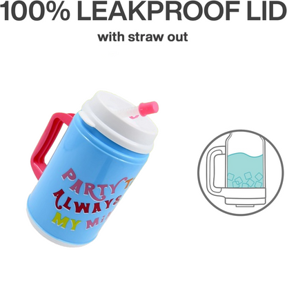 ढक्कन के साथ इंसुलेटेड मग, कैप के साथ लचीला स्ट्रॉ (709 एमएल)