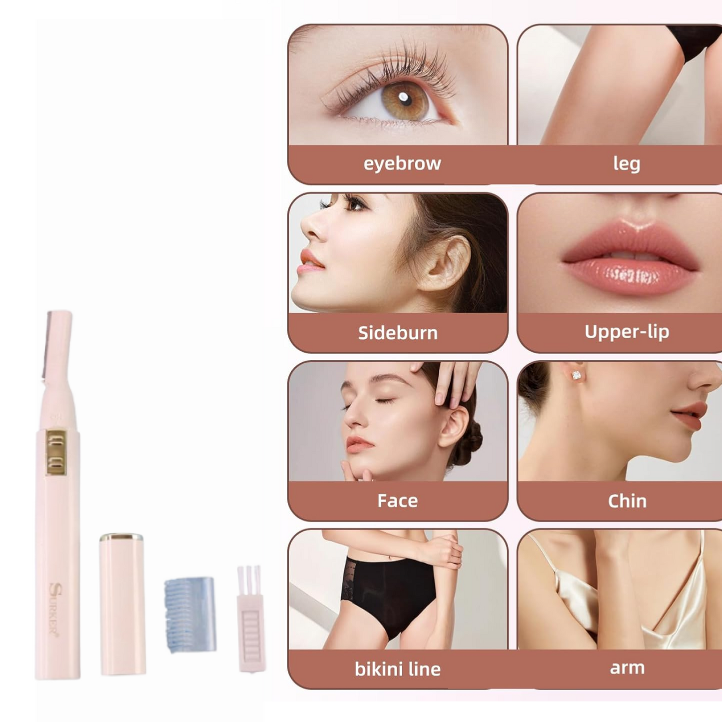 Mini Electric Eyebrow & Facial Hair Trimmer - (Set)