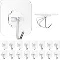 Heavy Duty Adhesive Wall Hooks – 10 Pc Transparent Set