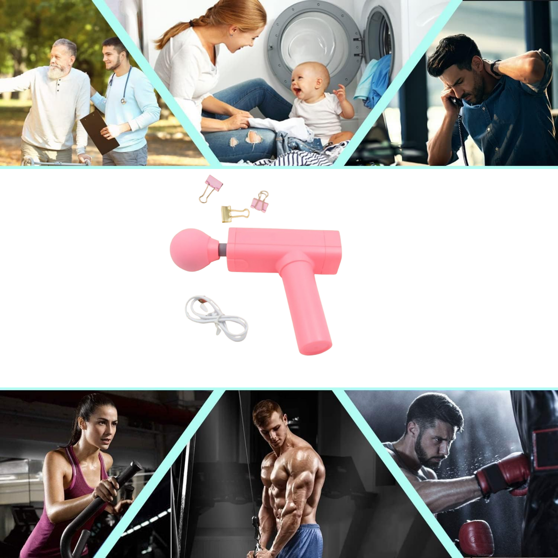 Massage Gun Deep Relax, Powerful Muscle Massager, USB Chargeable (1 Pc)