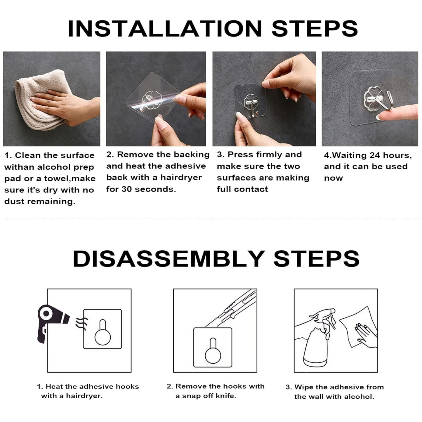 Heavy Duty Flower Adhesive Wall Hooks - (10 Pc / Set)