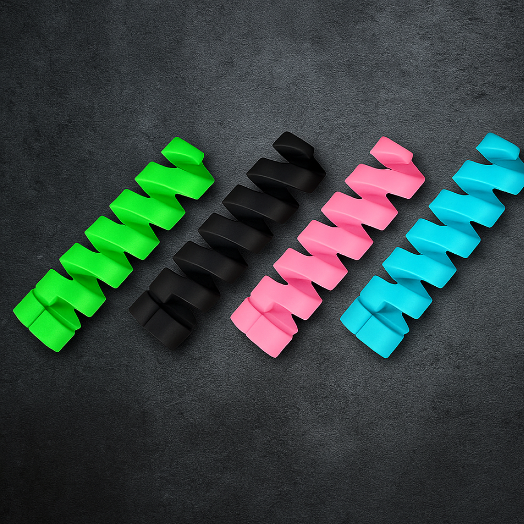 सर्पिल चार्जर स्प्रिंग केबल प्रोटेक्टर डेटा केबल सेवर (4 का पैक)