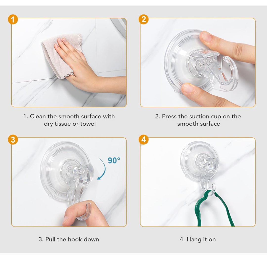 7487 પારદર્શક રબર વેક્યુમ સકર હુક્સ હેન્ગર સ્ટ્રોંગ સક્શન કપ બાથરૂમ કિચન વિન્ડો વોલ એસેસરી.
