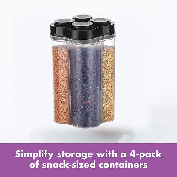 4 Section Food Storage Container ? Airtight Plastic Jar | Organivo