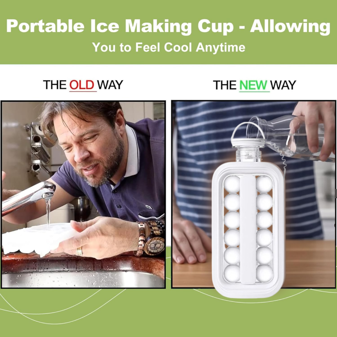 Foldable Ice Tray with Lid, 2-in-1 Ice Ball Maker