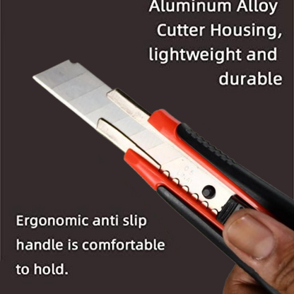 हेवी ड्यूटी 18 मिमी कटर चाकू सेट रबर हैंडल के साथ अतिरिक्त ब्लेड के साथ कार्यालय और घर के उपयोग के लिए सबसे अच्छा उपयोग