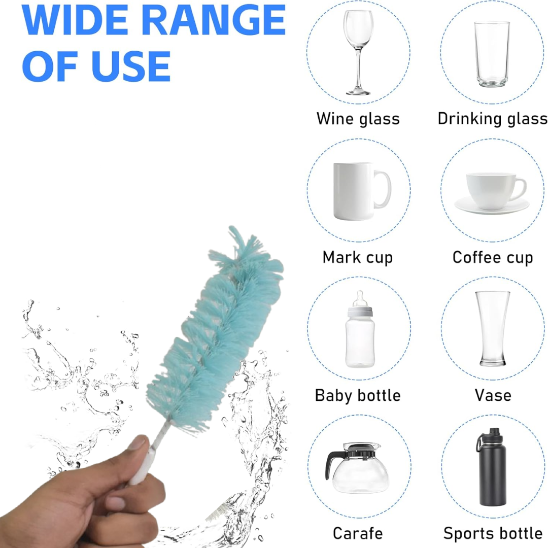 1527 સ્વેબ જાર, બોટલ, થર્મોસ, કન્ટેનર, સિંક, ડીશ, બાઉલ્સ માટે બહુહેતુક લાંબા હેન્ડલ બોટલ ક્લીનિંગ બ્રશ