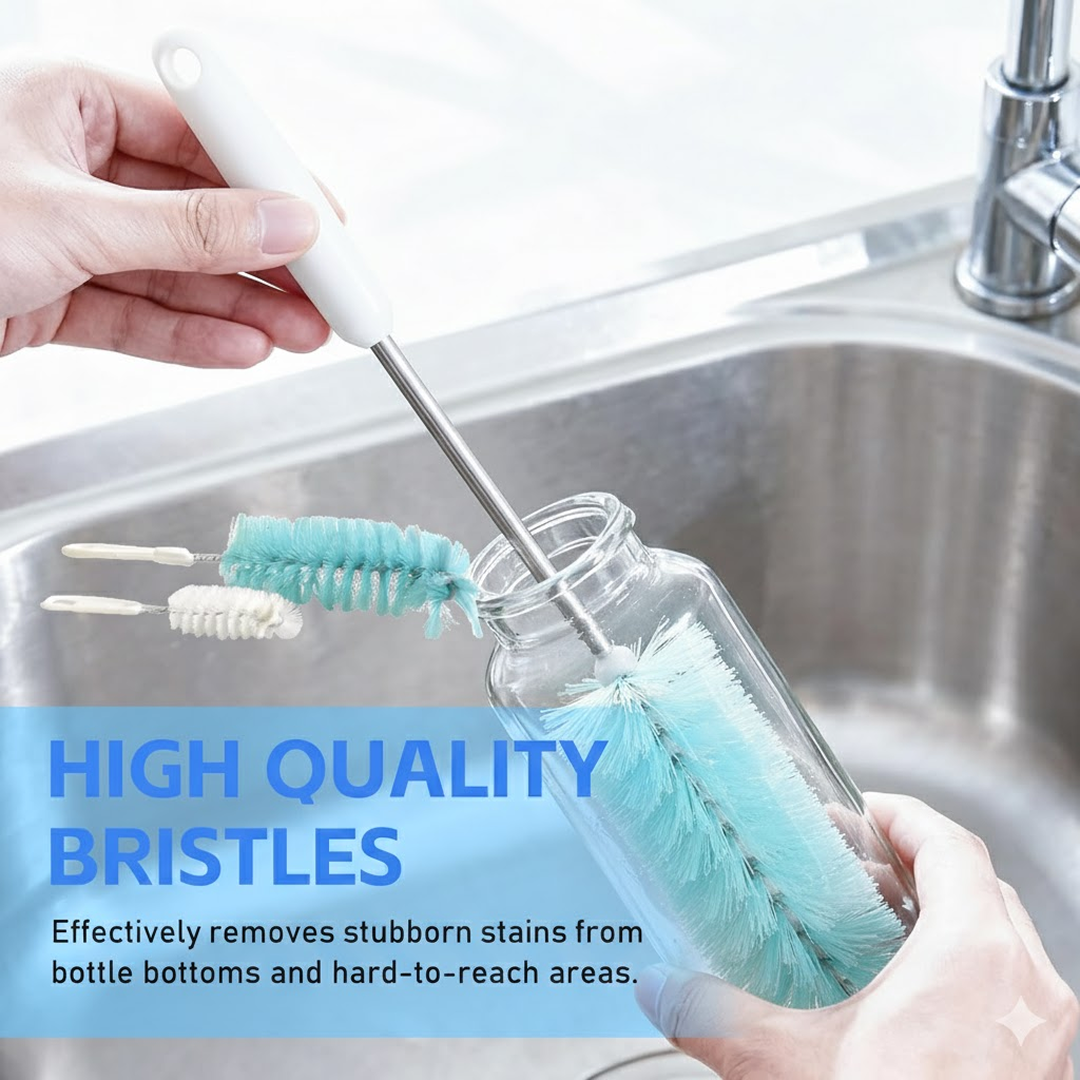 1527 સ્વેબ જાર, બોટલ, થર્મોસ, કન્ટેનર, સિંક, ડીશ, બાઉલ્સ માટે બહુહેતુક લાંબા હેન્ડલ બોટલ ક્લીનિંગ બ્રશ