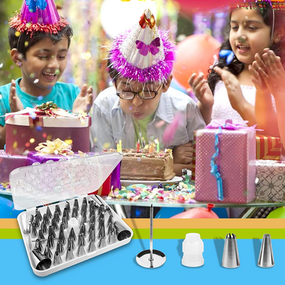 केक नोजल सेट और केक नोजल टूल केक और पेस्ट्री सजावट बनाने के लिए उपयोग किया जाता है (55 पीस सेट)