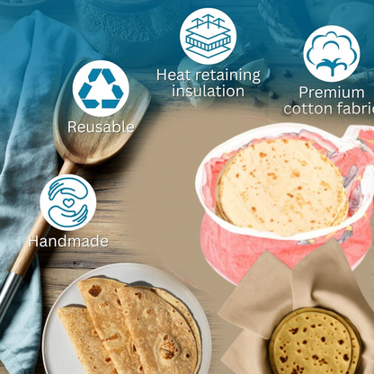 Hot Chapatti Washable Cotton Cloth Casserole Box