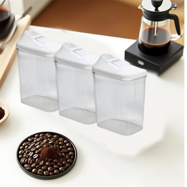 Kitchen Storage Jars Set ? 3pc BPA-Free & Stackable | CookAura