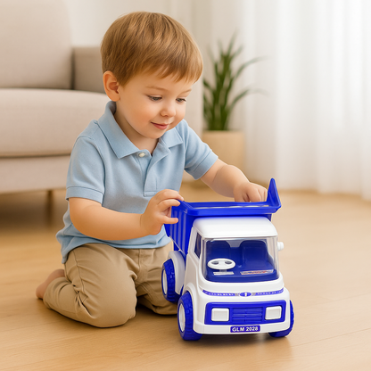 4485 મોટા કદના ઘર્ષણથી સંચાલિત ડમ્પર ટોય ટ્રક બાળકો માટે. | ઓપનિંગ કન્ટેનર ફીચર સાથે. | મજબૂત અને ટકાઉ પ્લાસ્ટિક સામગ્રી. | ઇન્ડોર અને આઉટડોર પ્લે. | લઘુચિત્ર સ્કેલ મોડલ્સ ટ્રક
