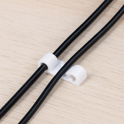 स्वयं चिपकने वाला केबल क्लिप वायर प्रबंधन धारक चिपचिपा माउंट-गोल प्लास्टिक केबल कॉर्ड