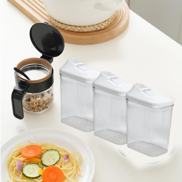 Kitchen Storage Jars Set ? 3pc BPA-Free & Stackable | CookAura