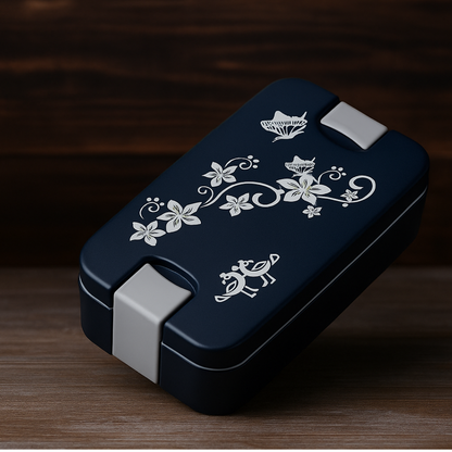 Leak-Proof Airtight Lunch Box with Spoon, 2 Compartments