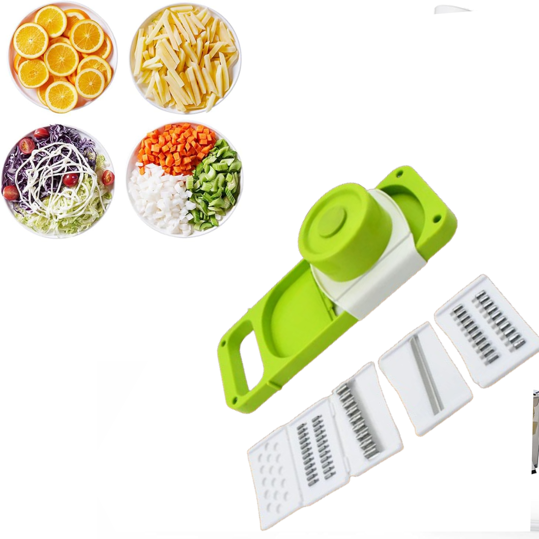 Slicer for Kitchen 5 in 1 Foldable Vegetable Slicer Blade Potato Cutter, Veggie Slicer, Onion Slicer, Julienne Grater with Protective Guards, Stainless Steel Blade