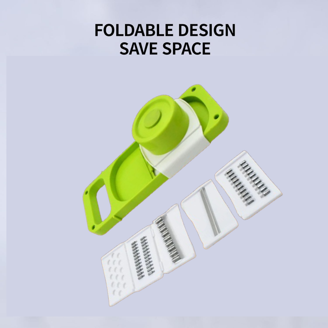 Slicer for Kitchen 5 in 1 Foldable Vegetable Slicer Blade Potato Cutter, Veggie Slicer, Onion Slicer, Julienne Grater with Protective Guards, Stainless Steel Blade